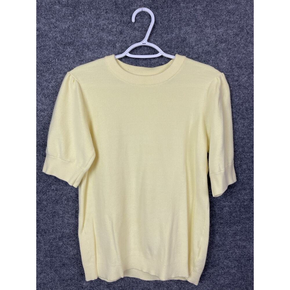 Kaffe Kalizza Sweater Women's Medium Short -‎ Sleeved Knit Mellow Yellow